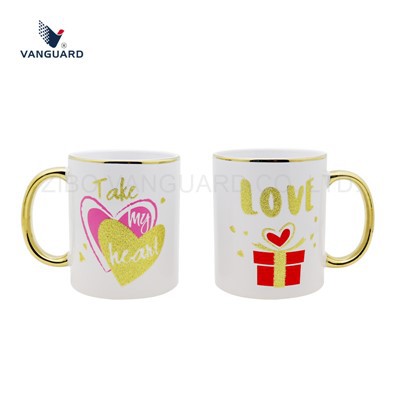 Золотий стиль біла пара кави кружки